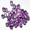 50 6x6mm Crystal, Fuchsia, & Purple Cube Beads